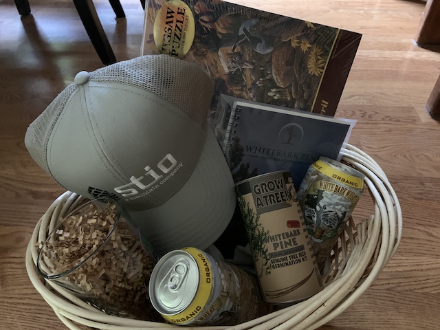 Mixed gift basket with WPEF swag and other items