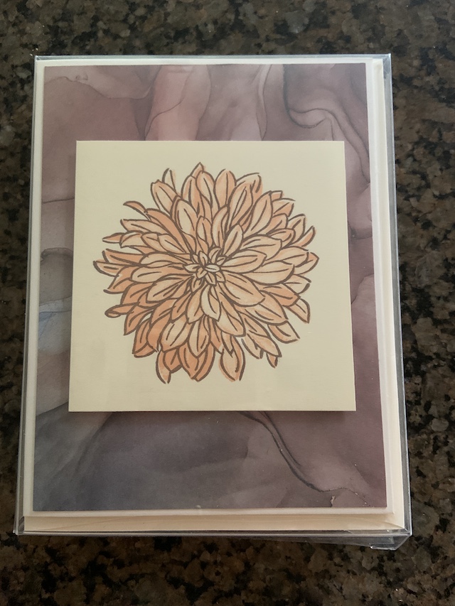 A set of handmade flower notecards