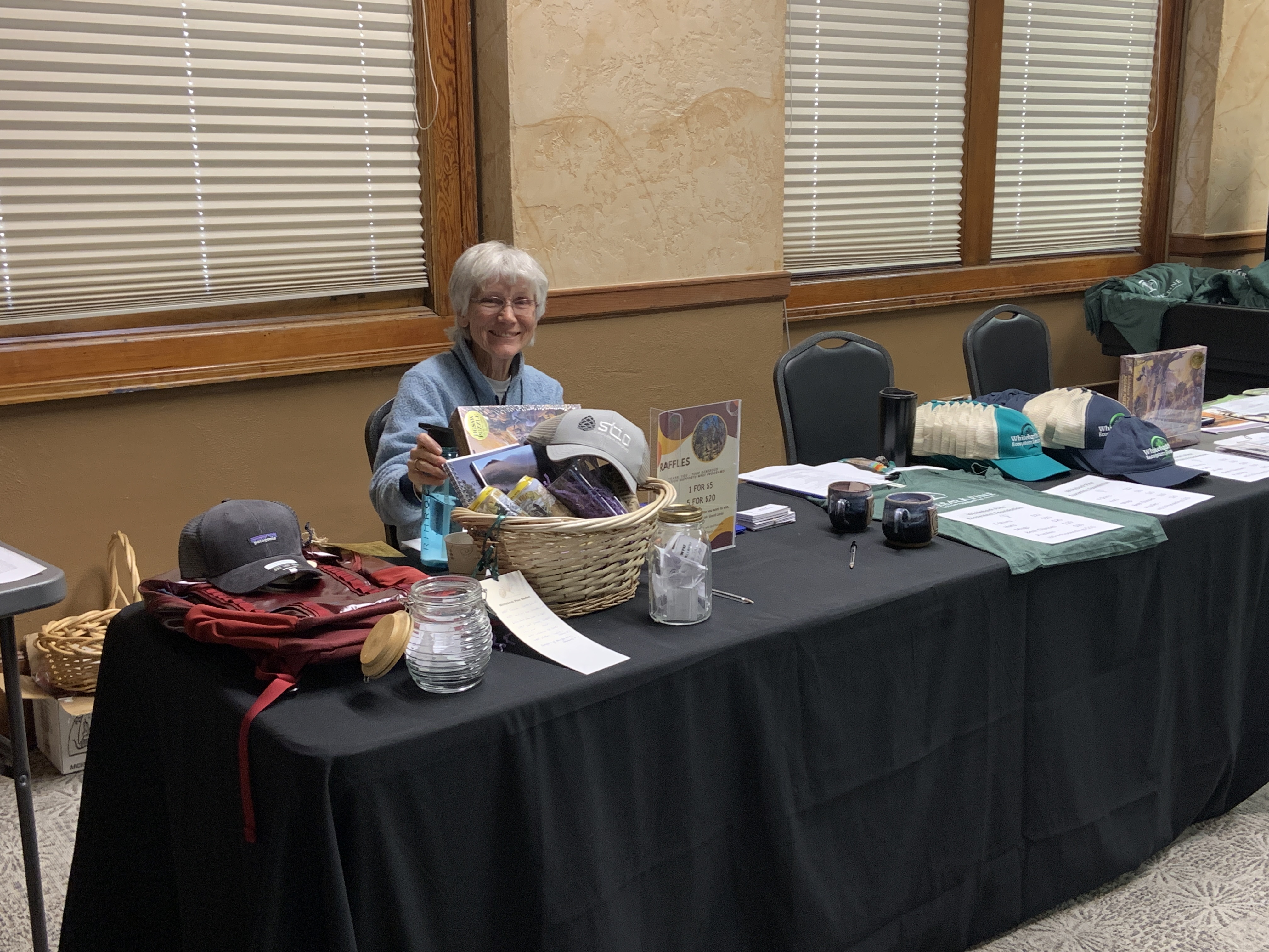 Long-time WPEF member Beth Horn selling merchandise