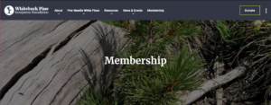 Screenshot of WPEF membership web page